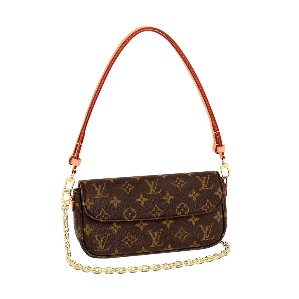 Louis Vuitton Ivy Brown Monogram Wallet on Chain Crossbody Bag at_Queen_Bee_of_Beverly_Hills