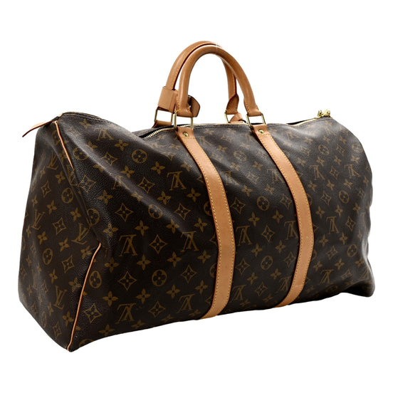 Louis Vuitton Keepall 55 Monogram Canvas Duffle Bag available at Queen Bee of Beverly Hills