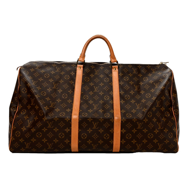 Louis Vuitton Keepall Bandoulière 60 Monogram Canvas Duffle Bag - available at Queen Bee of Beverly Hills. 