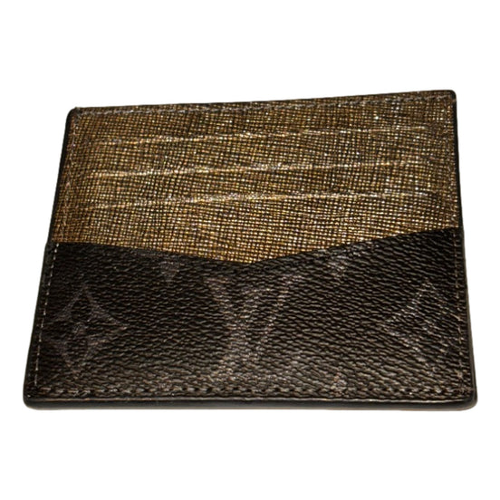 Louis Vuitton Card Holder Black Silver Glitter Classic Monogram