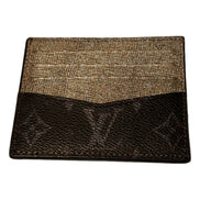Louis Vuitton Card Holder Black Silver Glitter Classic Monogram