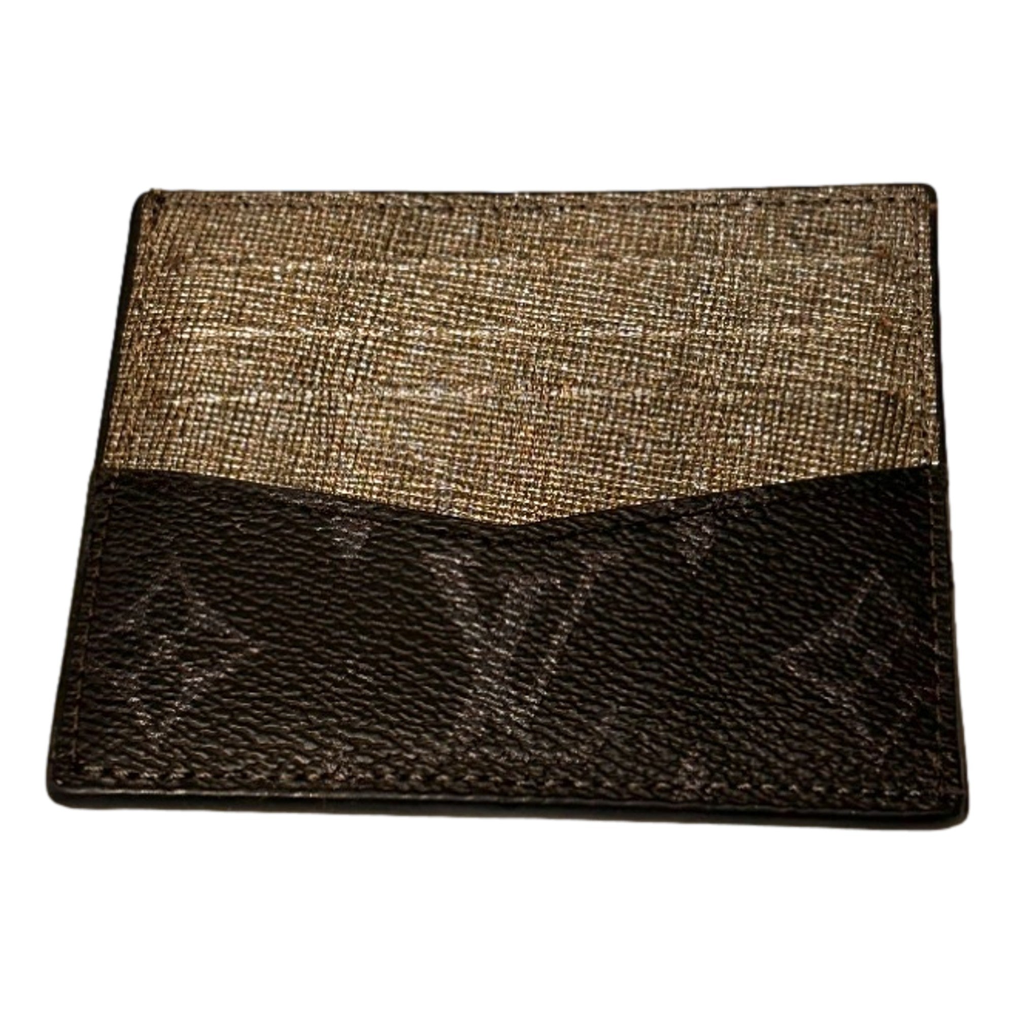 Louis Vuitton Card Holder Black Silver Glitter Classic Monogram