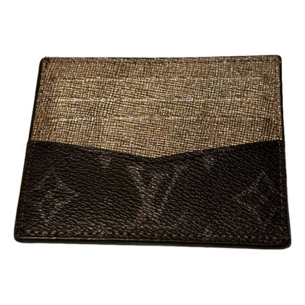Louis Vuitton Card Holder Black Silver Glitter Classic Monogram