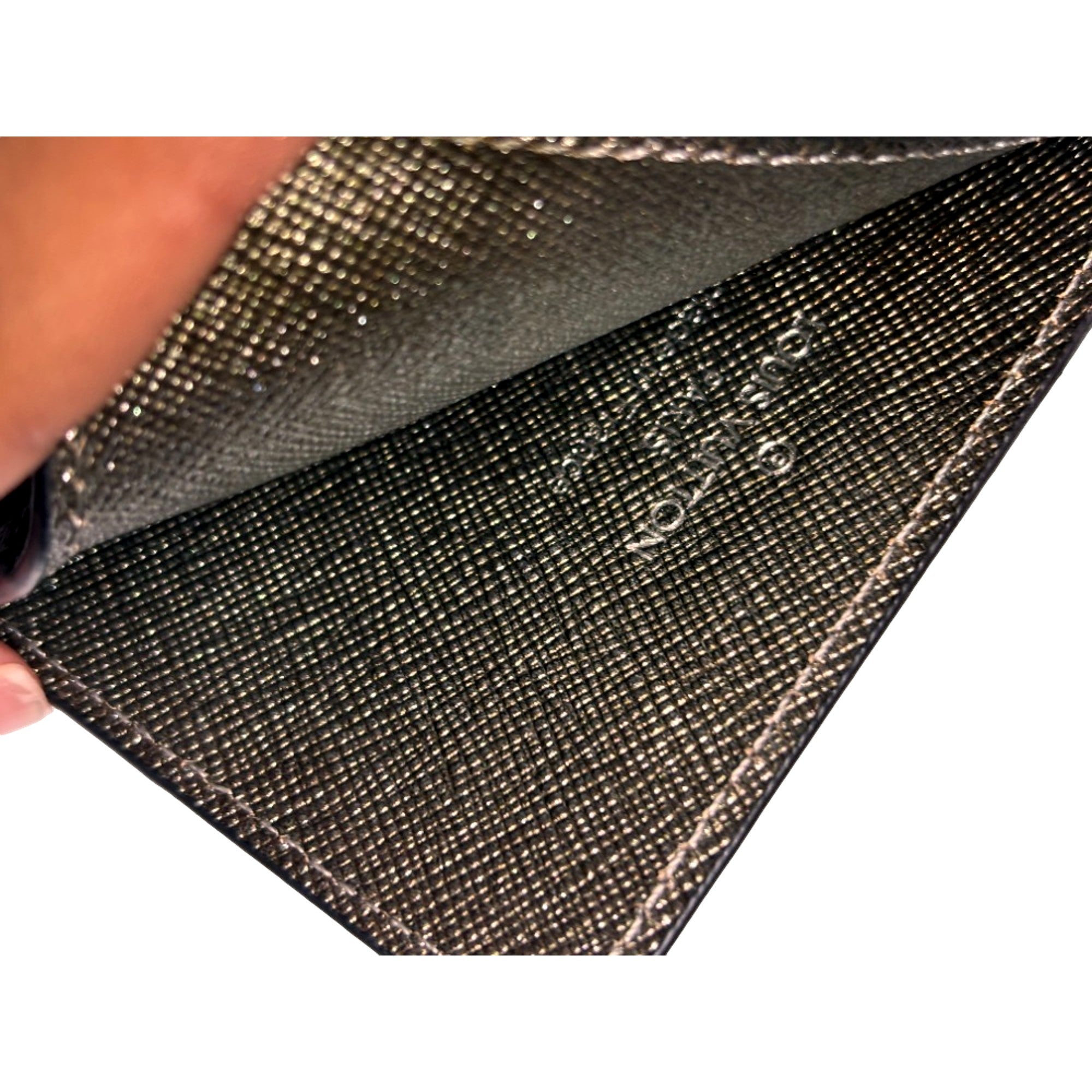 Louis Vuitton Card Holder Black Silver Glitter Classic Monogram