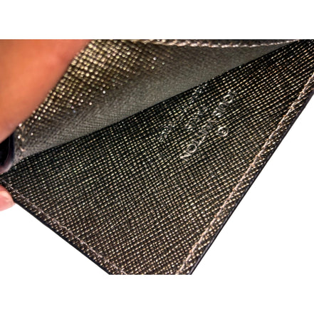Louis Vuitton Card Holder Black Silver Glitter Classic Monogram