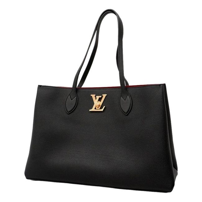Louis Vuitton Lockme Shopper Tote Grained Leather Noir Black with Gold Hardware