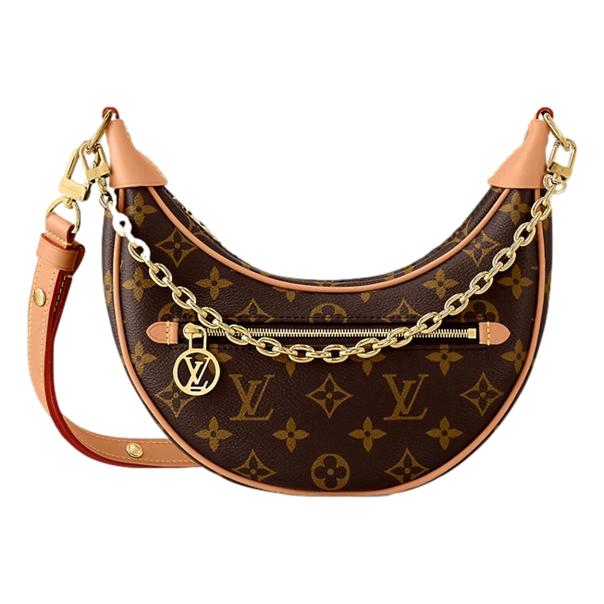 Louis Vuitton Loop Crescent Chain Crossbody Handbag Classic Monogram available at Queen Bee of Beverly Hills