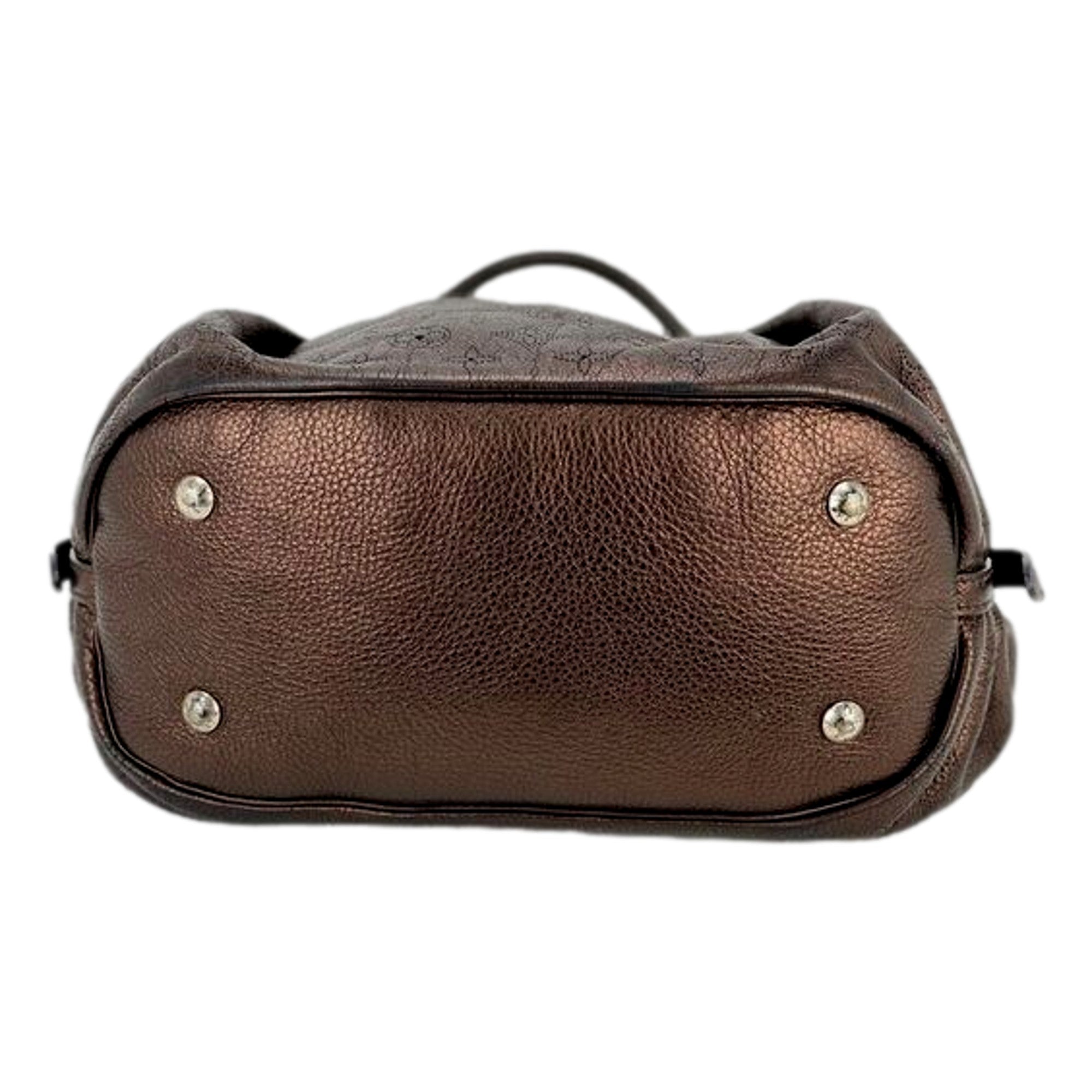 Louis Vuitton Mahina Hobo Handbag XL Leather Bronze available at Queen Bee of Beverly Hills