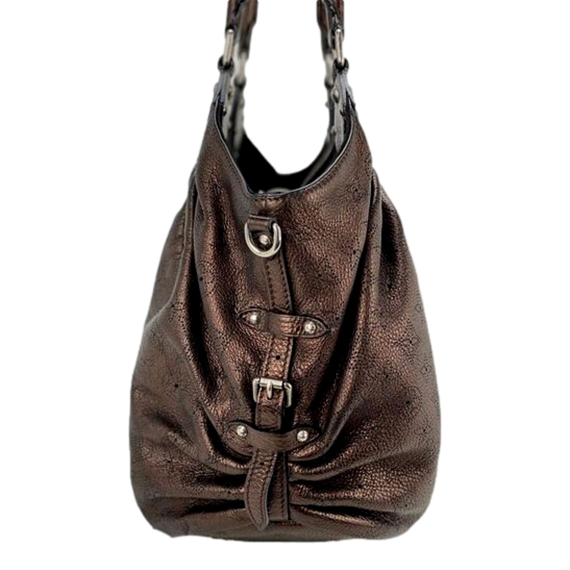 Louis Vuitton Mahina Hobo Handbag XL Leather Bronze available at Queen Bee of Beverly Hills