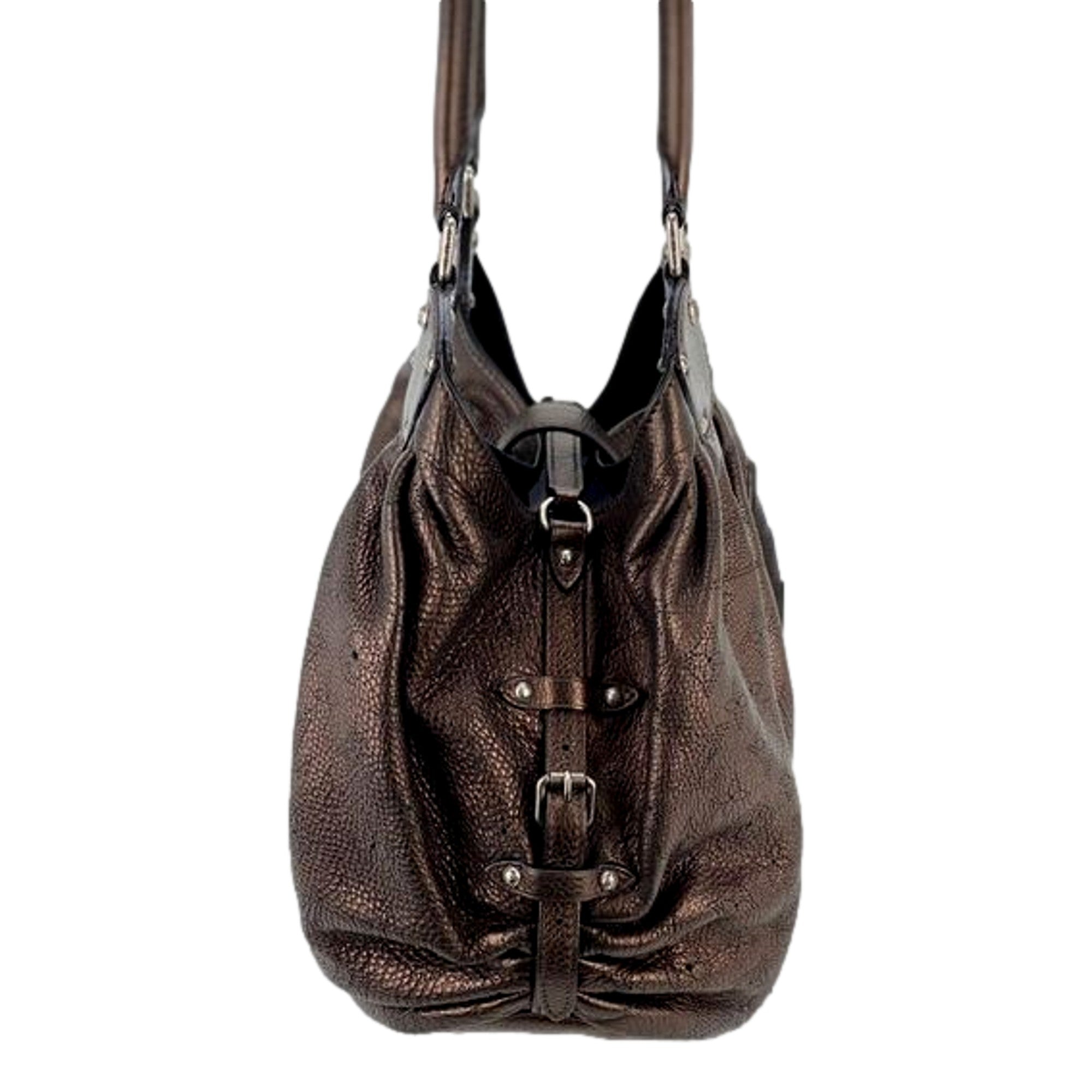 Louis Vuitton Mahina Hobo Handbag XL Leather Bronze available at Queen Bee of Beverly Hills