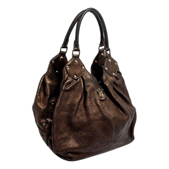 Louis Vuitton Mahina Hobo Handbag XL Leather Bronze available at Queen Bee of Beverly Hills