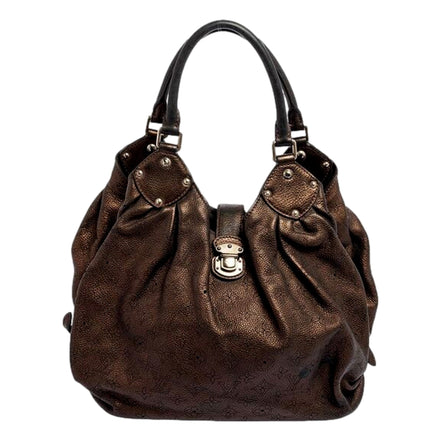 Louis Vuitton Mahina Hobo Handbag XL Leather Bronze available at Queen Bee of Beverly Hills