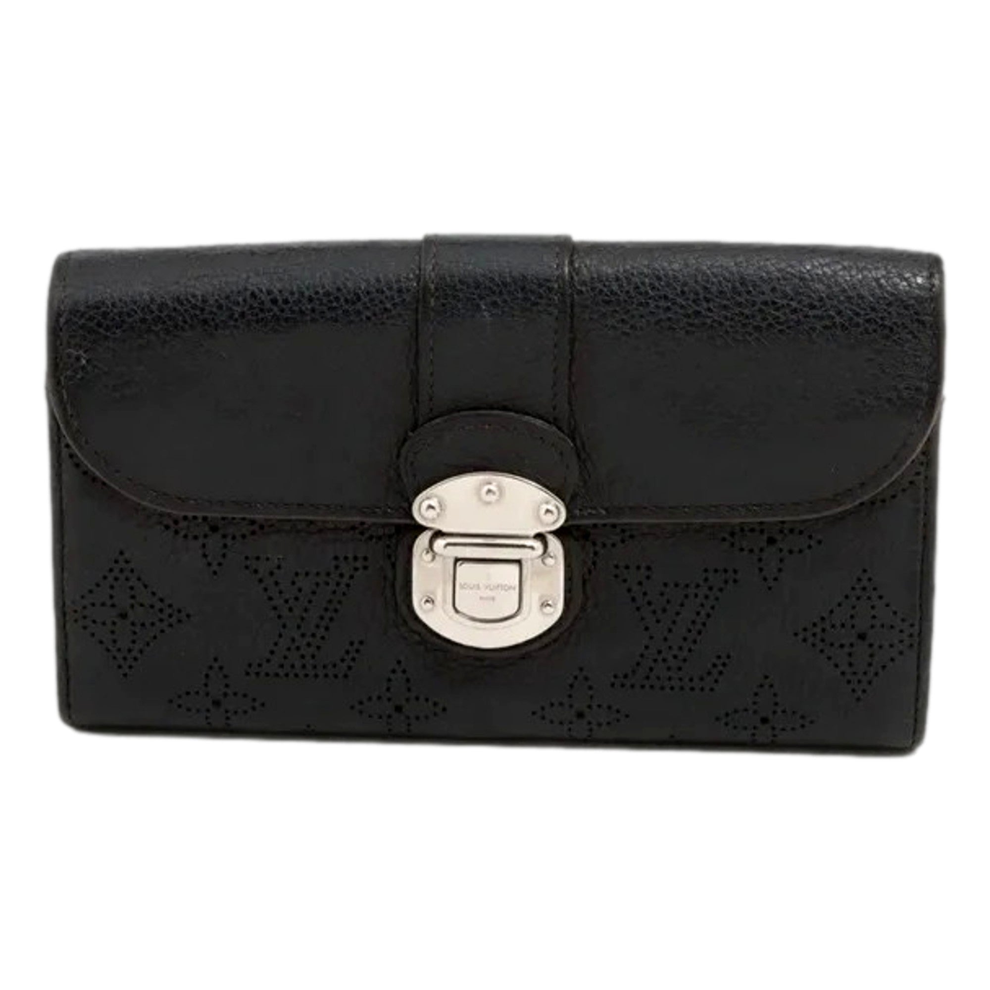 Louis Vuitton Mahina Portefeuille Iris Black Leather Wallet