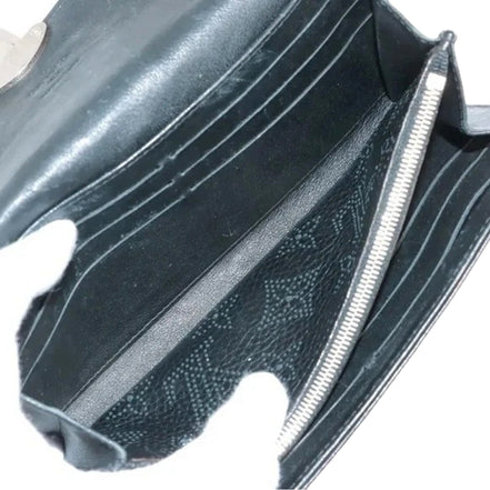 Louis Vuitton Mahina Portefeuille Iris Black Leather Wallet
