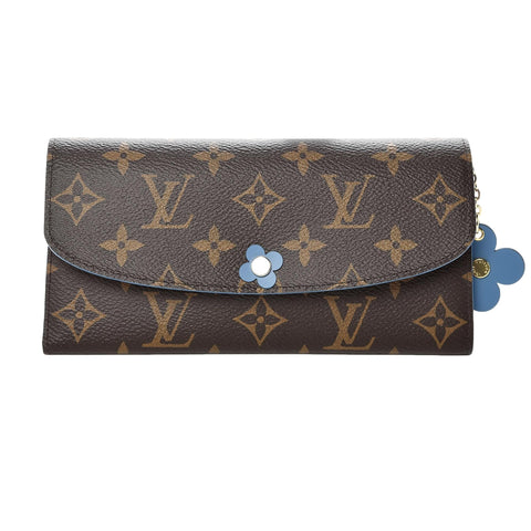 Louis Vuitton Monogram Blue Flower Emilie Wallet at_Queen_Bee_of_Beverly_Hills