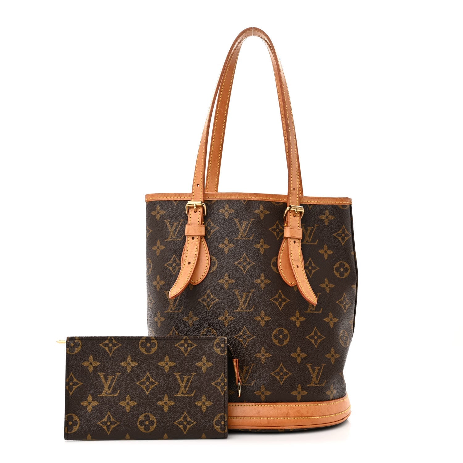 Louis Vuitton Monogram Canvas Petit Bucket Bag 23 available at Queen Bee of Beverly Hills
