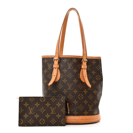 Louis Vuitton Monogram Canvas Petit Bucket Bag 23 available at Queen Bee of Beverly Hills