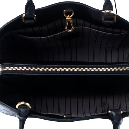 Louis Vuitton Montaigne Handbag Monogram Empreinte Leather MM Black available at Queen Bee of Beverly Hills