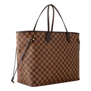 Louis Vuitton Neverfull MM Damier Ebene Brown Canvas Tote with Detachable Pouch available at Queen Bee of Beverly Hills