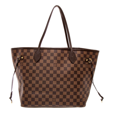 Louis Vuitton Neverfull MM Damier Ebene Tote Bag with Pouch - available at Queen Bee of Beverly Hills.