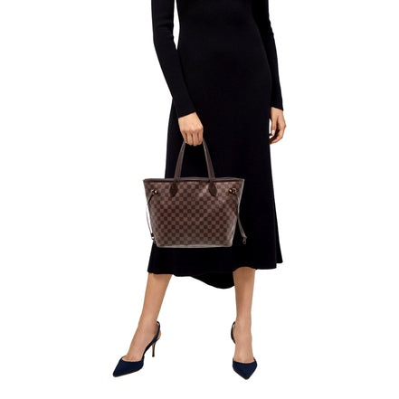 Louis Vuitton Neverfull MM Damier Ebene Tote Bag with Pouch - available at Queen Bee of Beverly Hills.
