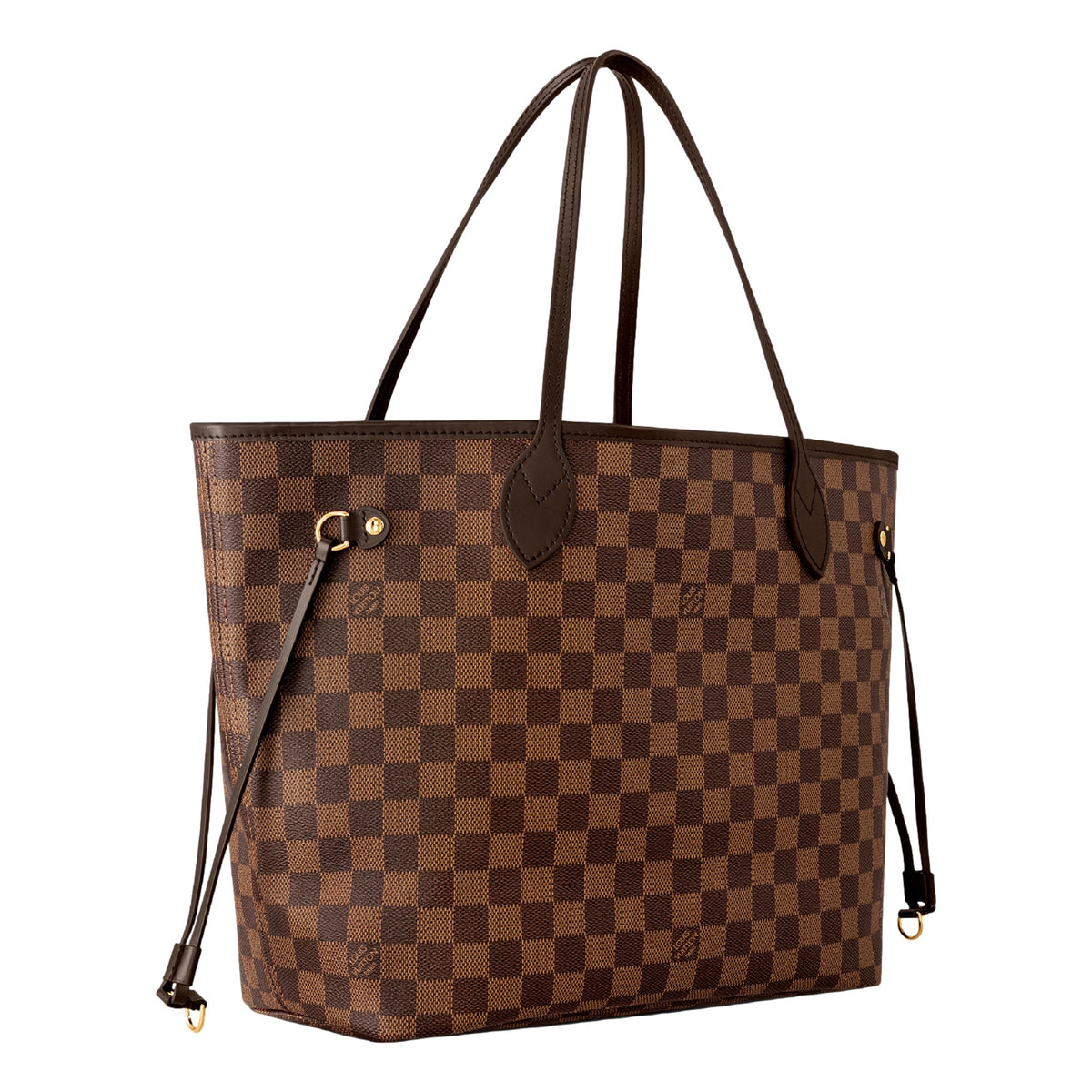 Louis Vuitton Neverfull MM Damier Ebene Coated Canvas Cherry Tote Bag available at Queen Bee of Beverly Hills