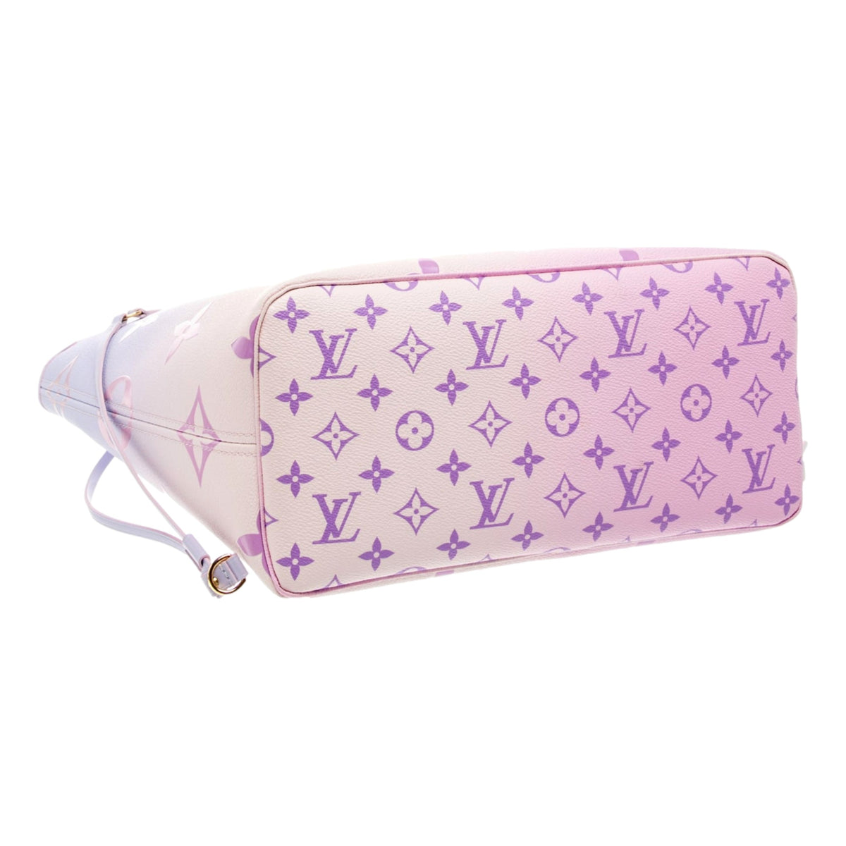 Louis Vuitton Neverfull MM Sunrise Petal Pastel Pink Canvas Leather Tote Bag sold at Queen Bee of Beverly Hills