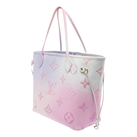 Louis Vuitton Neverfull MM Sunrise Petal Pastel Pink Canvas Leather Tote Bag sold at Queen Bee of Beverly Hills