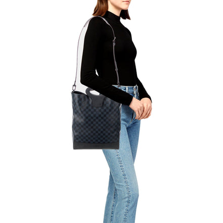 Louis Vuitton North South Tote Handbag Damier Cobalt Black and Navy available at Queen Bee of Beverly Hills