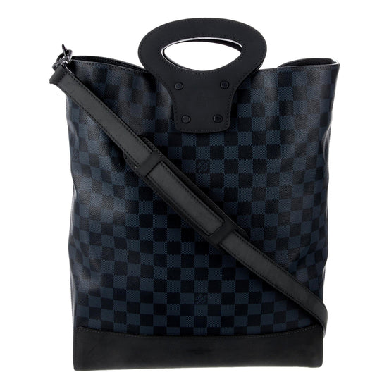 Louis Vuitton North South Tote Handbag Damier Cobalt Black and Navy available at Queen Bee of Beverly Hills