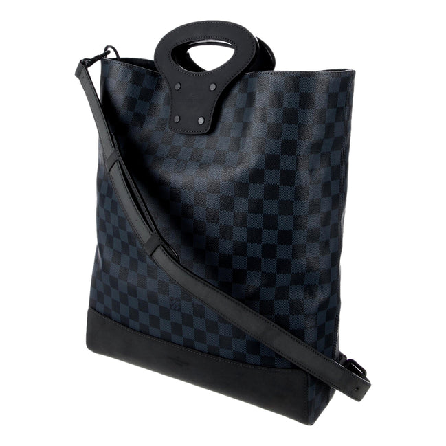 Louis Vuitton North South Tote Handbag Damier Cobalt Black and Navy available at Queen Bee of Beverly Hills