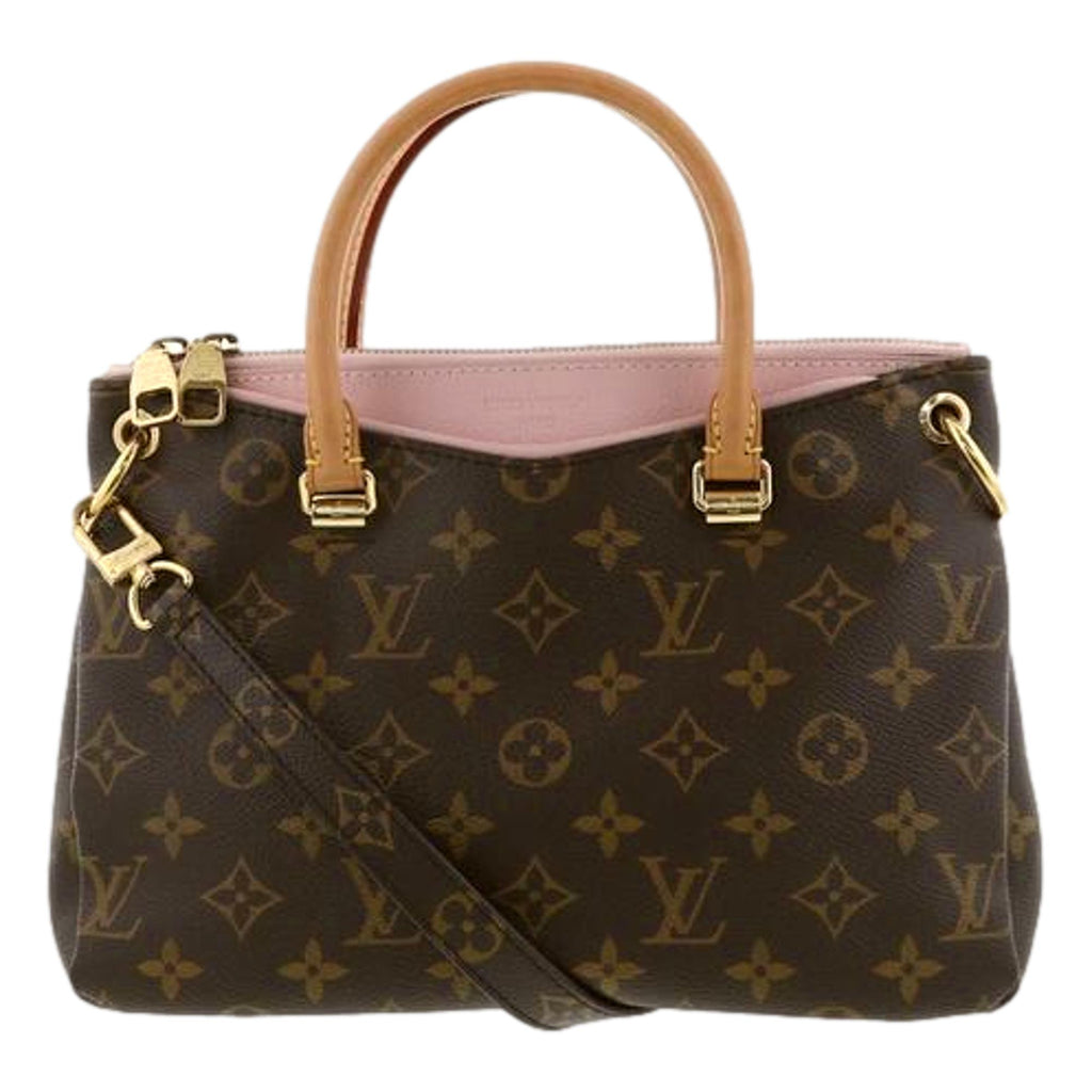 LOUIS VUITTON Pallas BB Monogram Canvas Satchel Crossbody Bag Brown