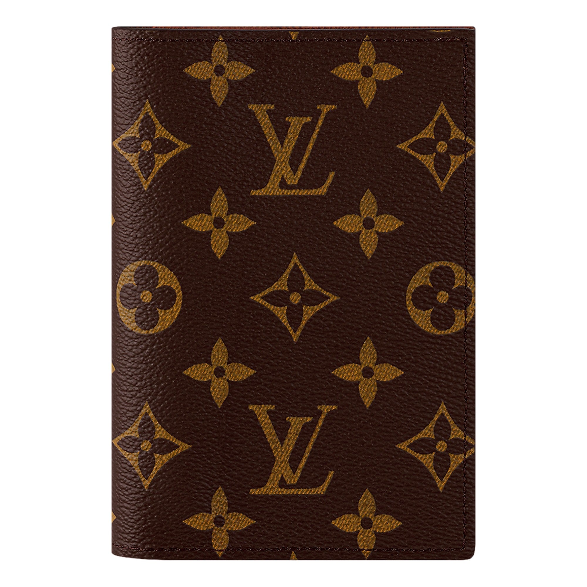 Louis Vuitton Monogram Canvas Cowhide Leather Passport Cover in Classic Brown