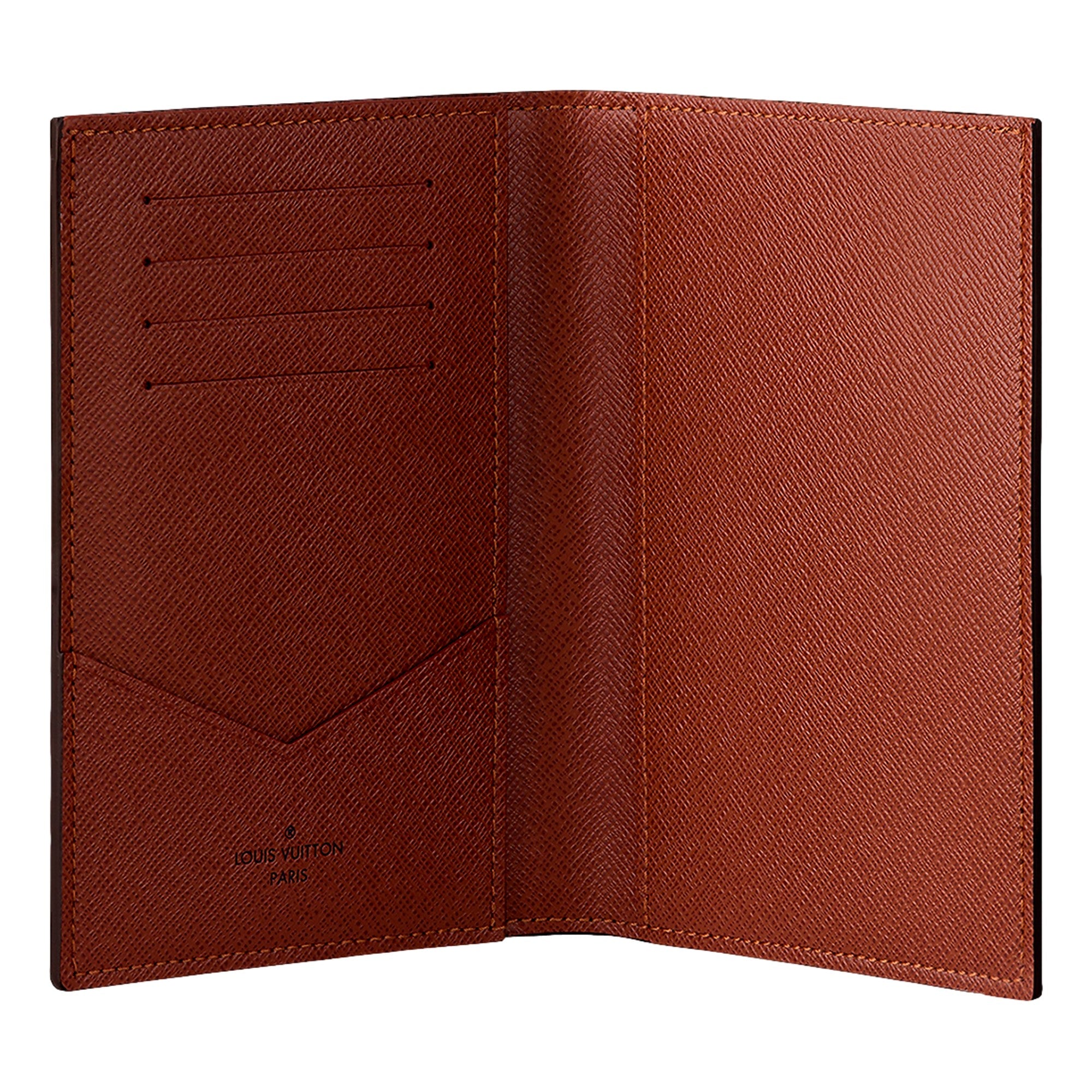 Louis Vuitton Monogram Canvas Cowhide Leather Passport Cover in Classic Brown