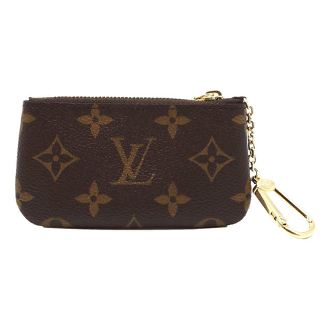 Louis Vuitton Pochette Brown Monogram Key Pouch Coin Case Wallet at_Queen_Bee_of_Beverly_Hills