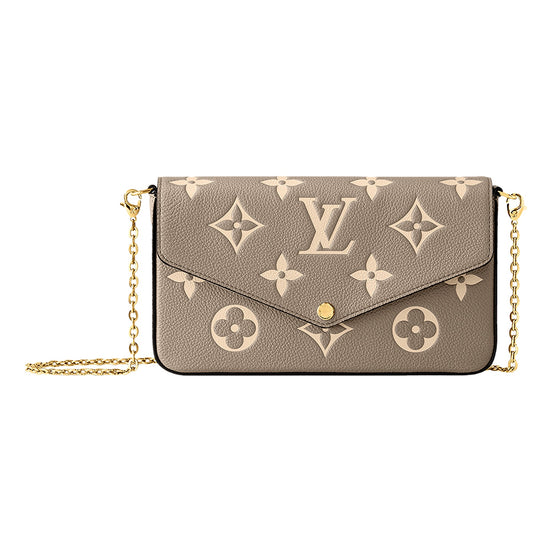 Louis Vuitton Pochette Felicie Monogram Empreinte Leather in Gray