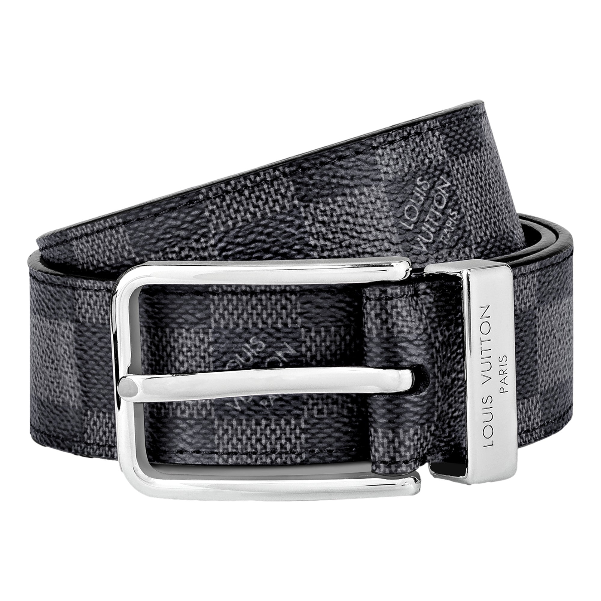 Louis Vuitton Pont Neuf 35mm Belt Damier Graphite Canvas 95