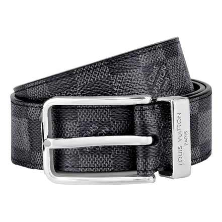 Louis Vuitton Pont Neuf 35mm Belt Damier Graphite Canvas 95
