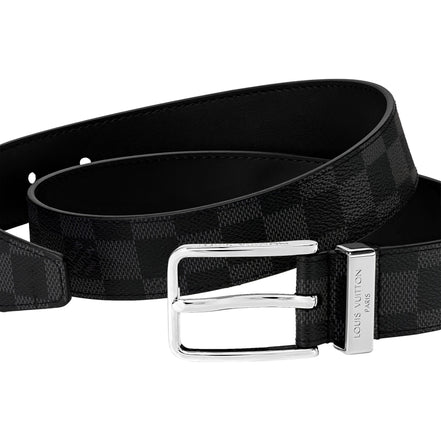 Louis Vuitton Pont Neuf 35mm Belt Damier Graphite Canvas 95