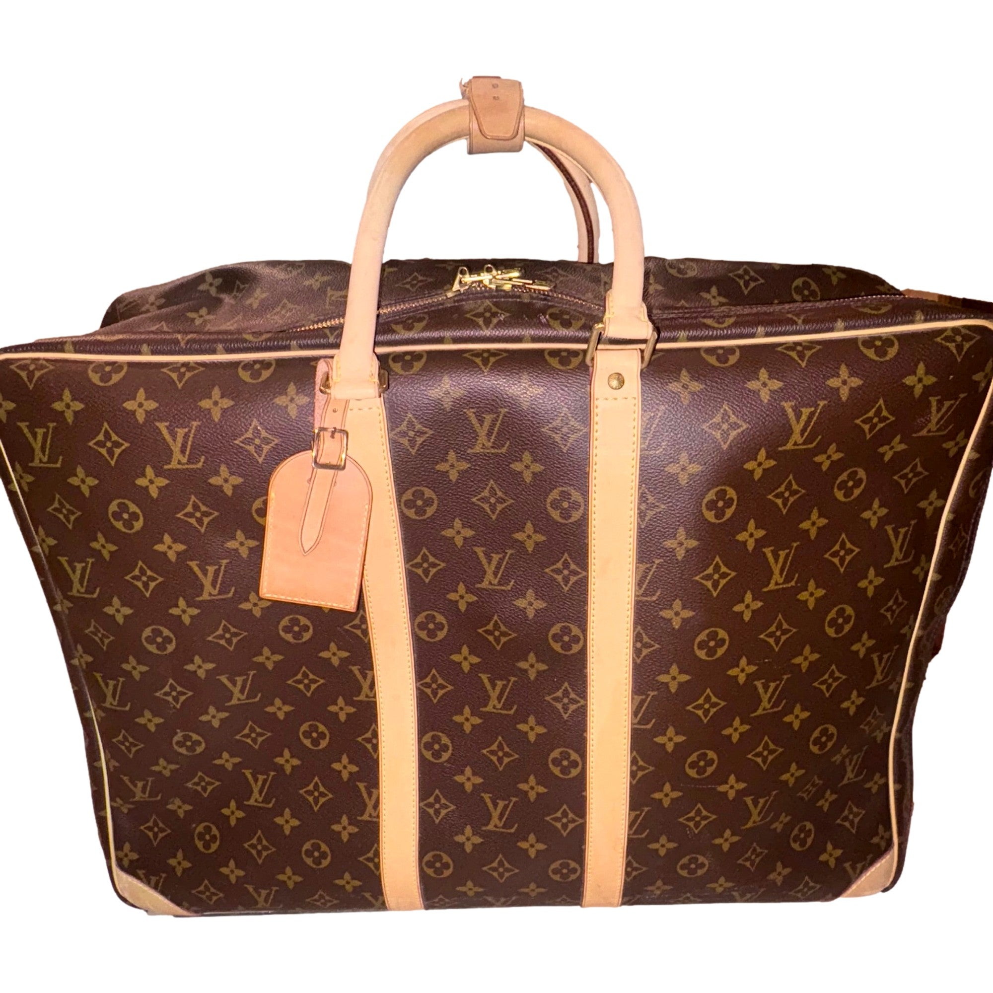 Louis Vuitton Sirius 55 Suitcase Classic Monogram Canvas Leather Travel Bag available at Queen Bee of Beverly Hills