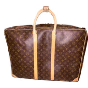 Louis Vuitton Sirius 55 Suitcase Classic Monogram Canvas Leather Travel Bag available at Queen Bee of Beverly Hills