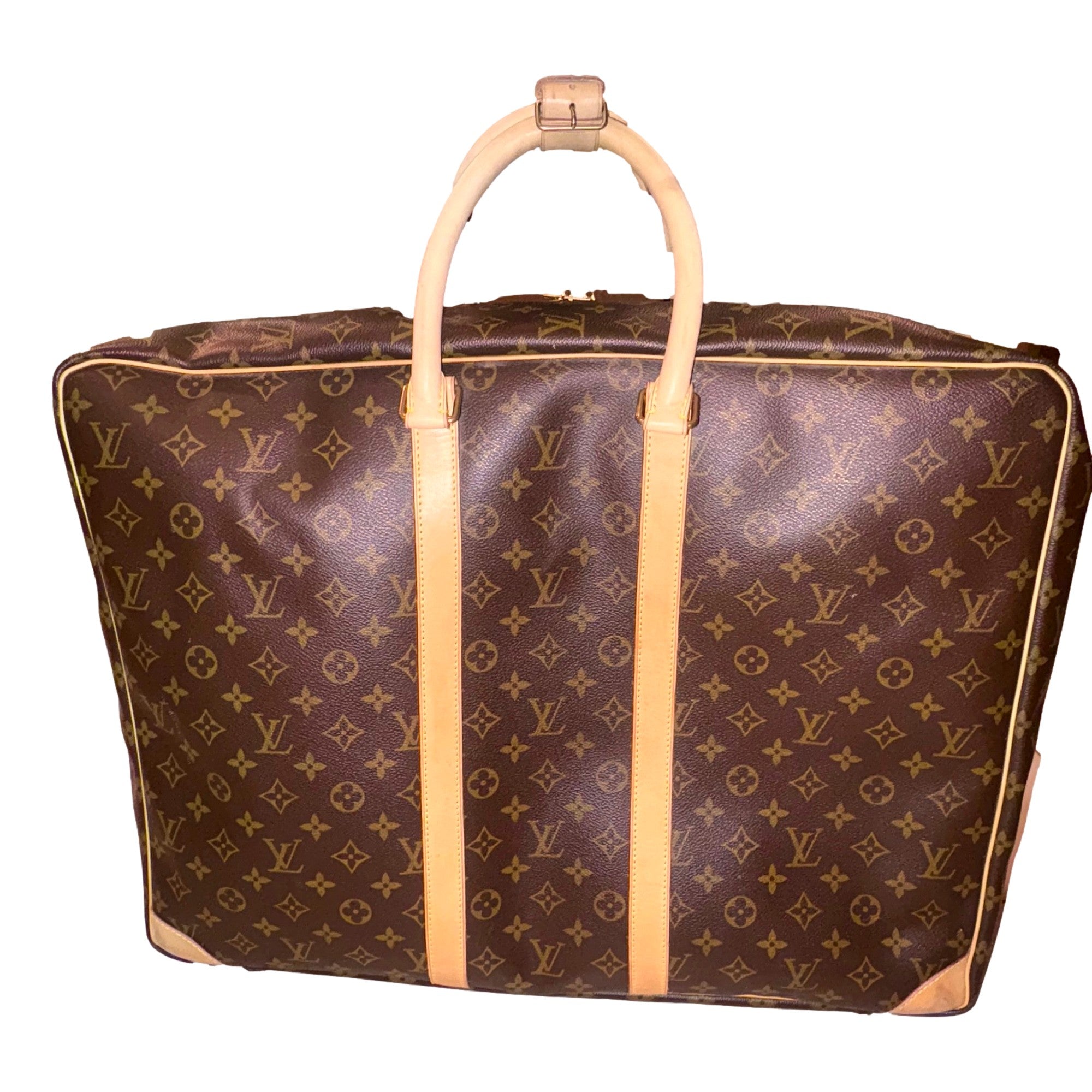 Louis Vuitton Sirius 55 Suitcase Classic Monogram Canvas Leather Travel Bag