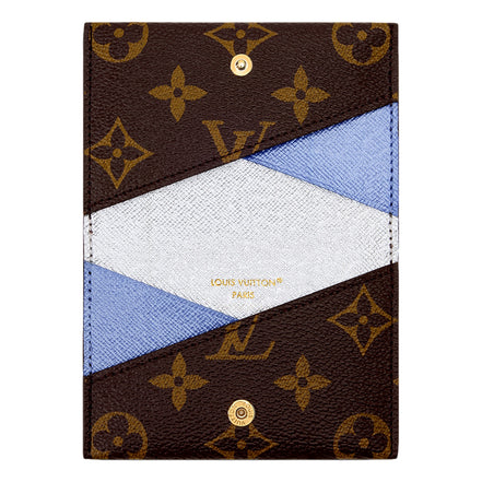 Louis Vuitton Monogram Slim Card Holder Wallet Blue and Silver