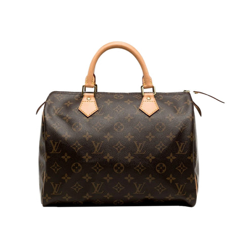 Louis Vuitton Speedy 30 Monogram Brown Coated Canvas at_Queen_Bee_of_Beverly_Hills