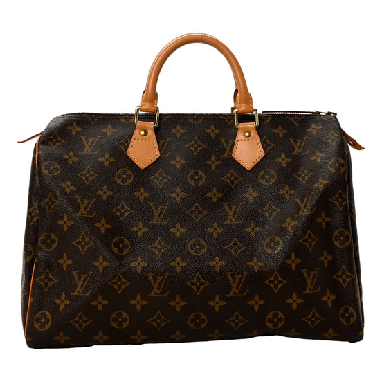 Louis Vuitton Speedy 35 Classic Monogram Canvas Leather Trim