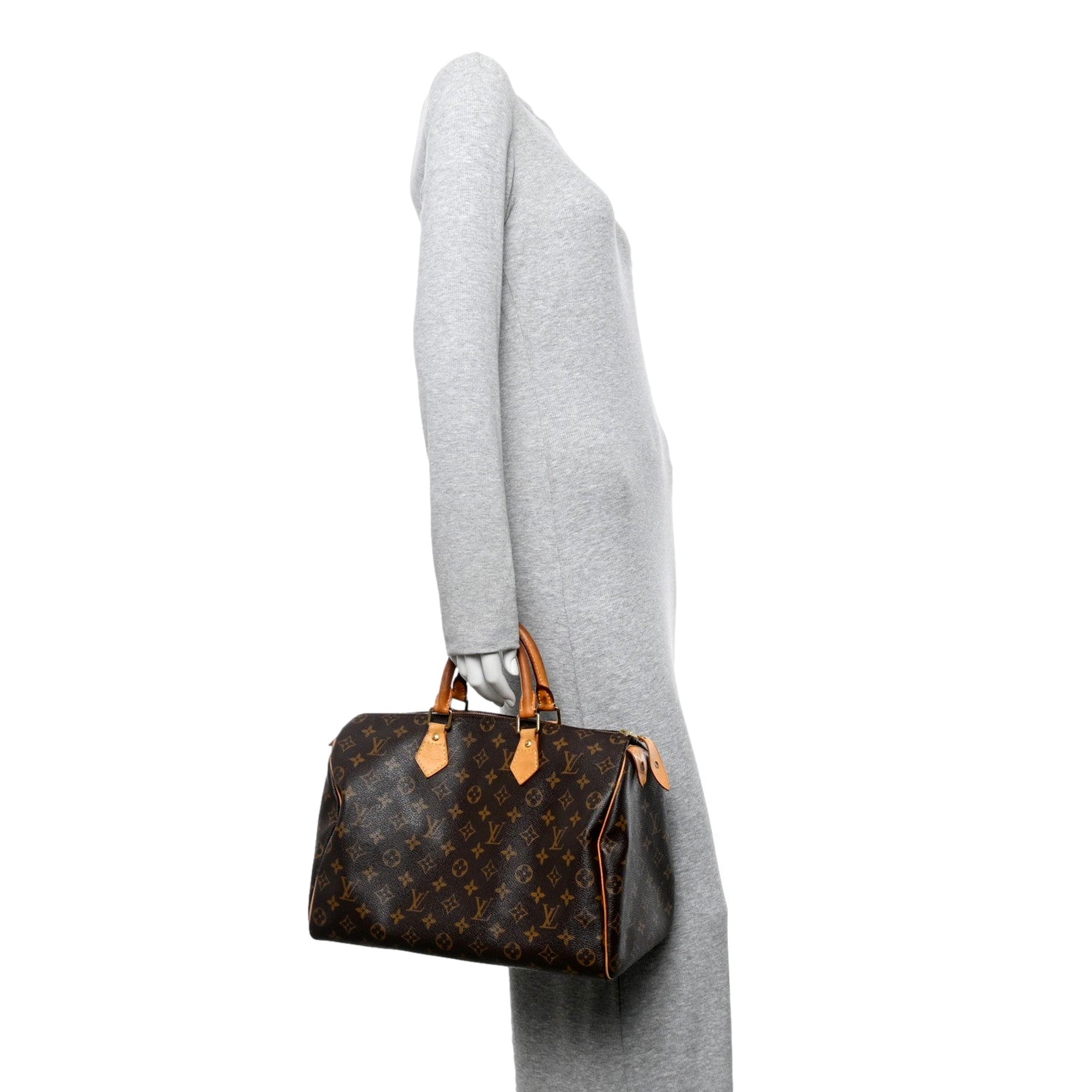 Louis Vuitton Speedy 35 Classic Monogram Canvas Leather Trim