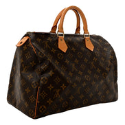 Louis Vuitton Speedy 35 Classic Monogram Canvas Leather Trim