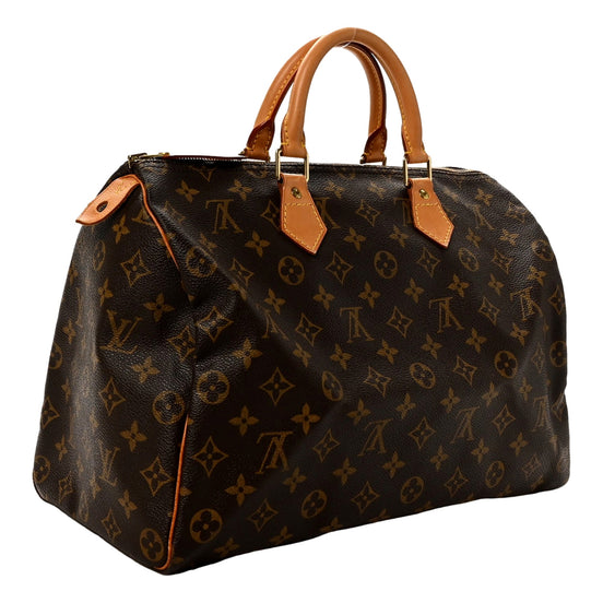 Louis Vuitton Speedy 35 Classic Monogram Canvas Leather Trim