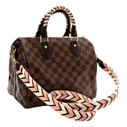 Louis Vuitton Damier Ebene Braided Speedy Bandouliere 25 Pink - available at Queen Bee of Beverly Hills. 