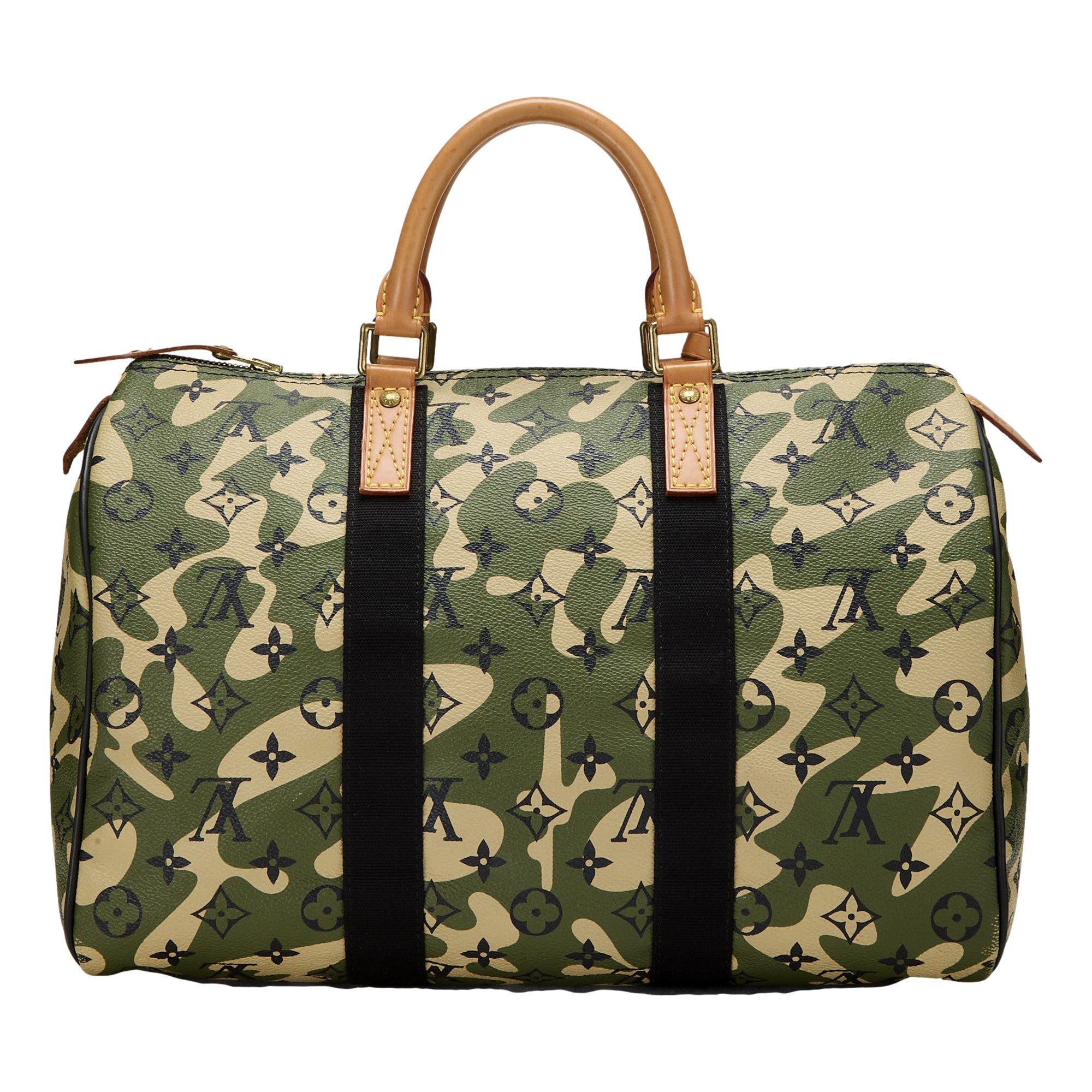 Louis Vuitton x Takashi Murakami Monogramouflage Speedy 35 Canvas Leather Handbag